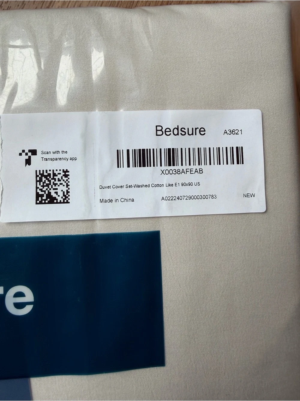 Bedsure Queen Duvet Cover Set Washed Cotton-Like Neutral Greige 90x90 NIP
